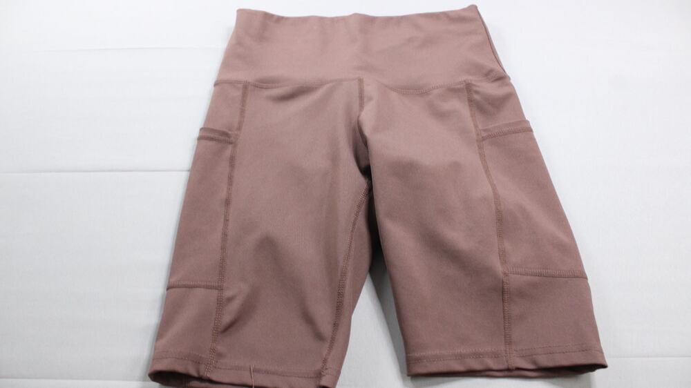 Levelup Active High Rise Biker Shorts Womens S Small Brown Athletic Yoga Pockets